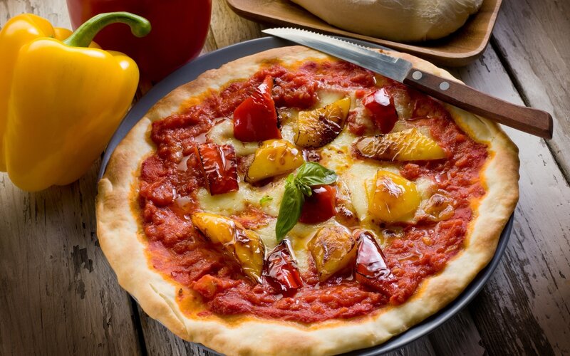 Vegetable Pizza on Plate