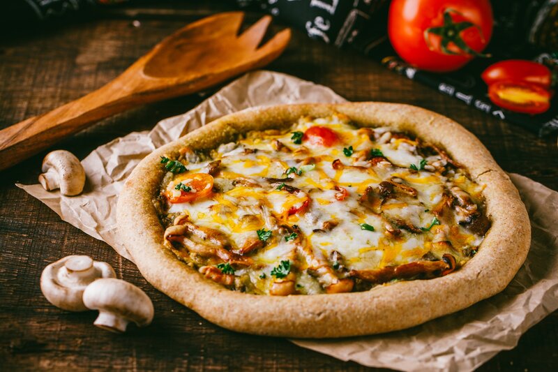 Vegetable Pizza on Table