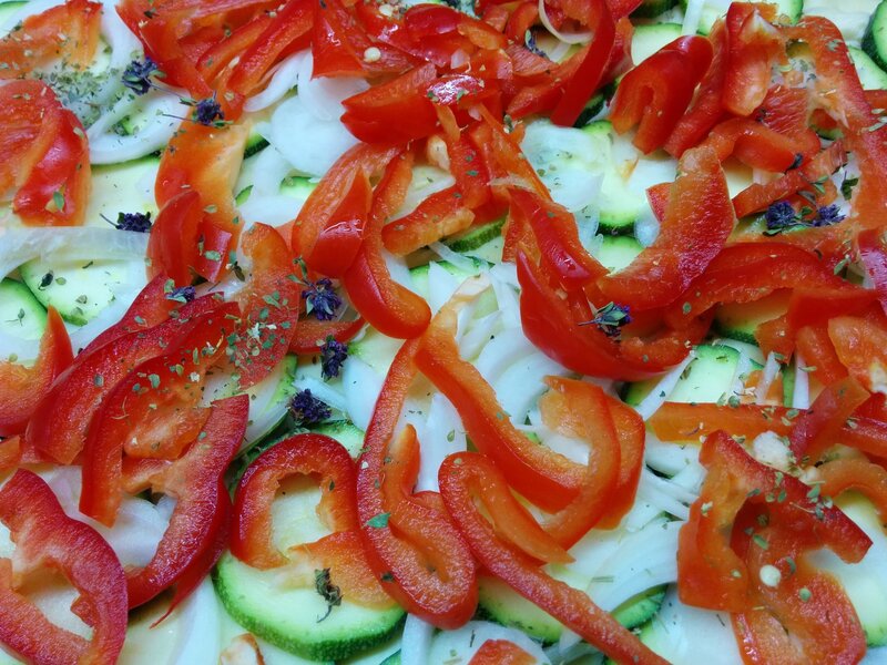 Vegetable pizza topping