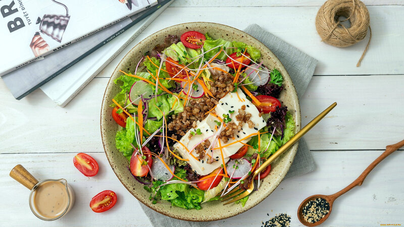 Vegetable Salad in Bowl — Green, Calm