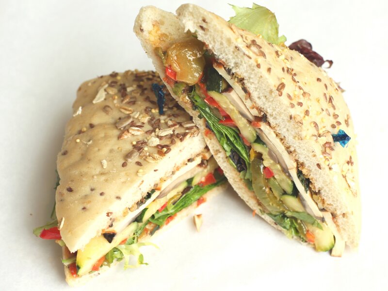 vegetable sandwich halves