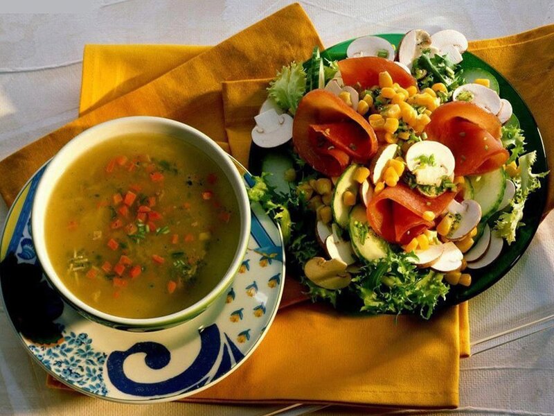 Vegetable Soup and Salad