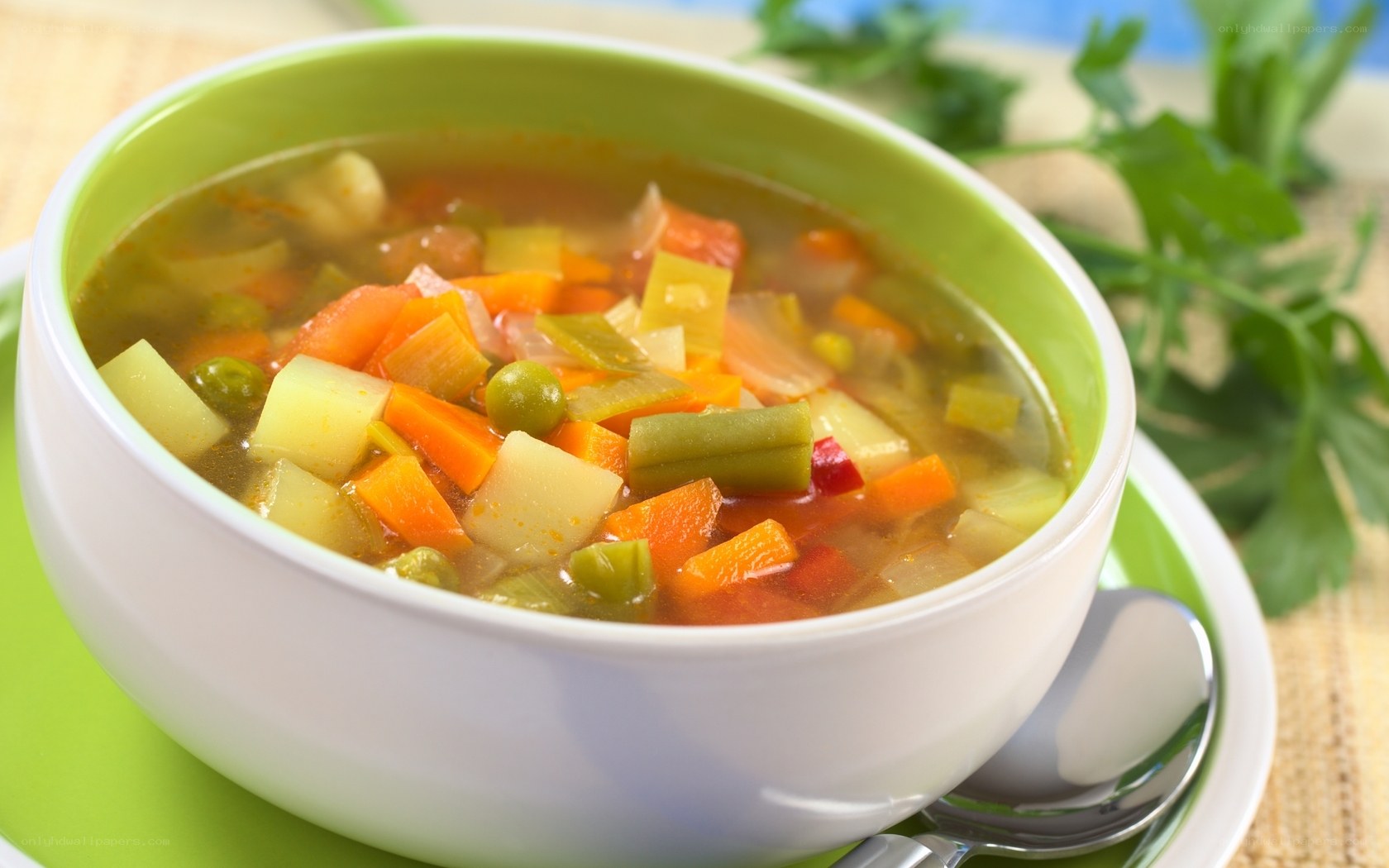 vegetable soup in a bowl