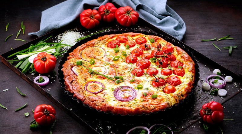 Vegetable Tart on Tray
