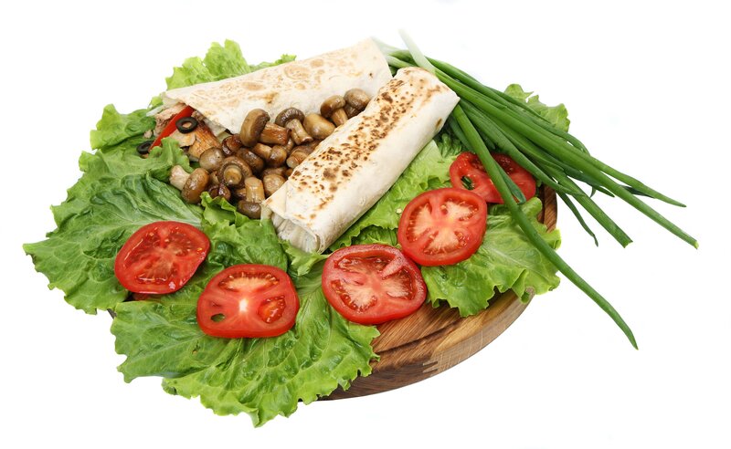 vegetable wraps with fresh salad