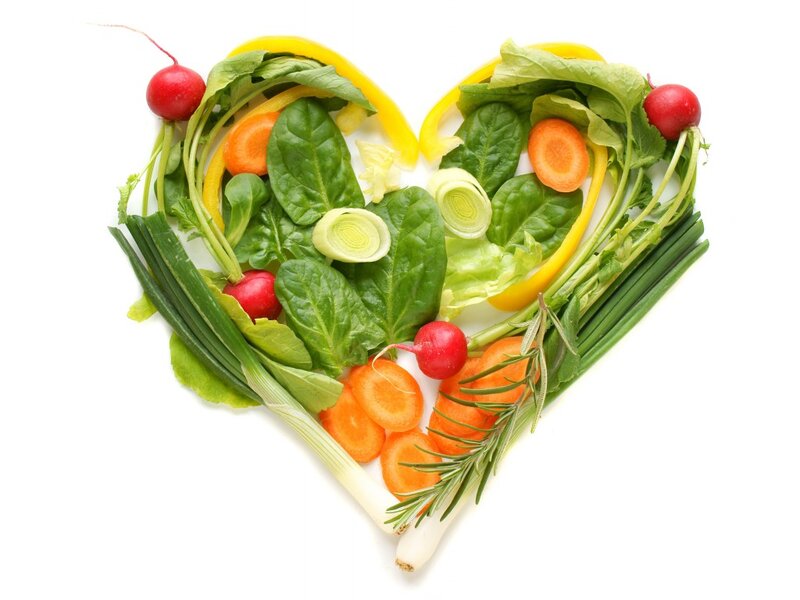 Vegetables Arranged in Heart Shape