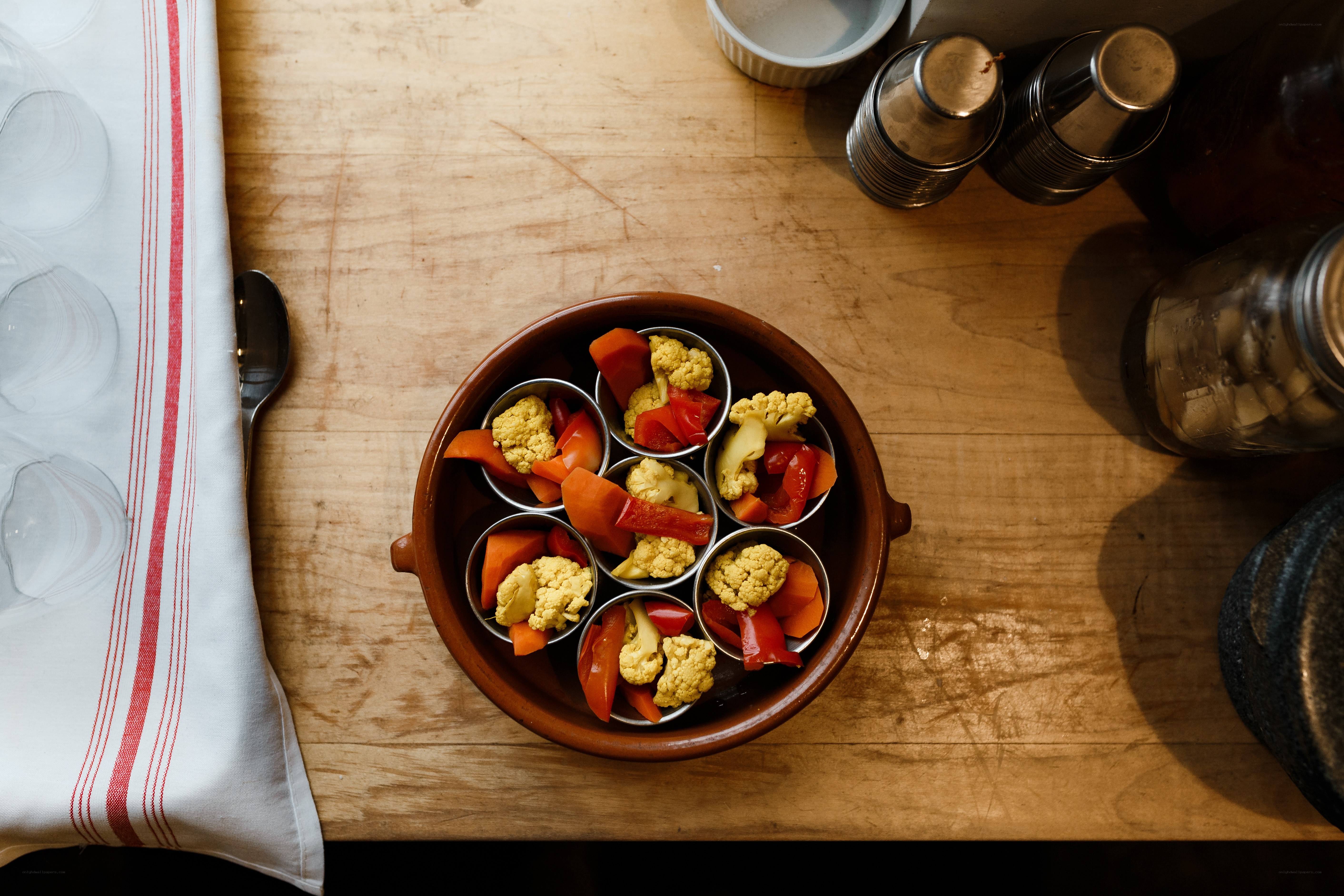 Vegetables in a clay bowl