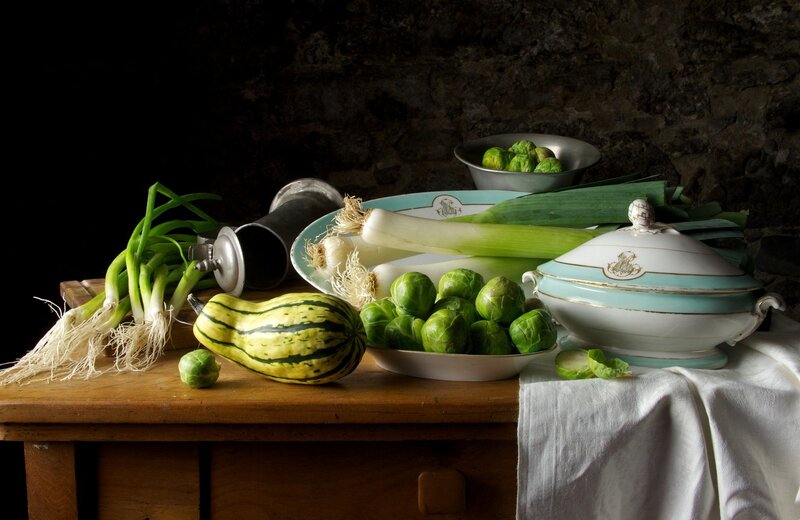 Vegetables on Wooden Table