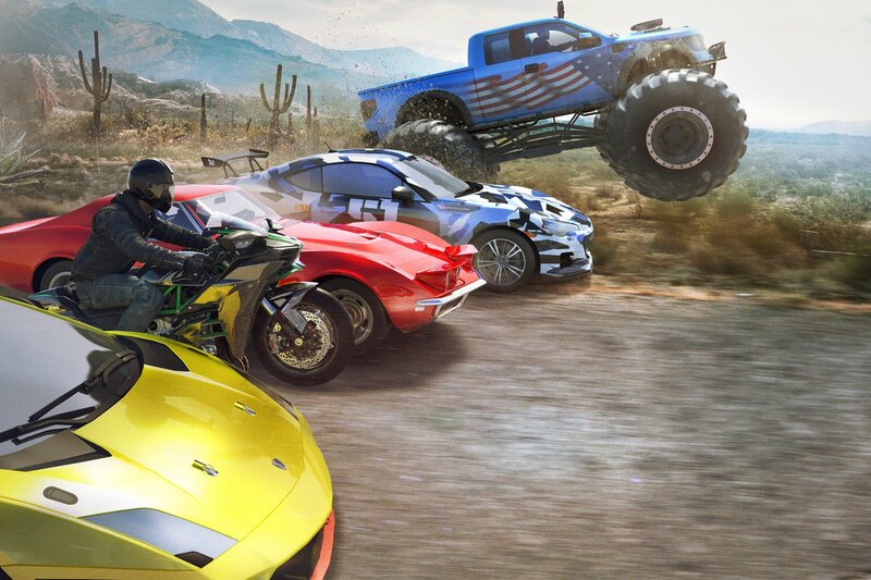 Vehicles Racing in Desert