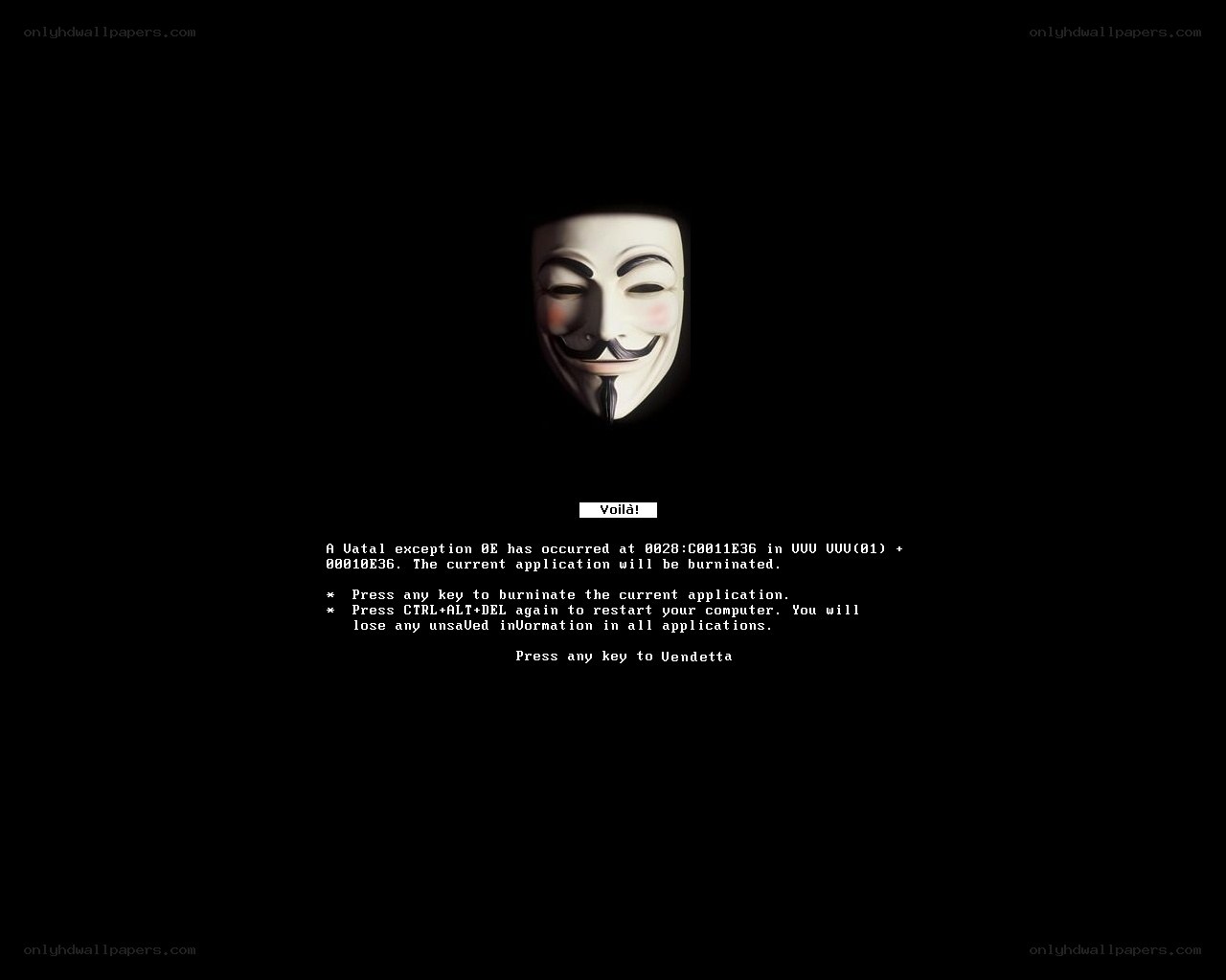 Vendetta error screen