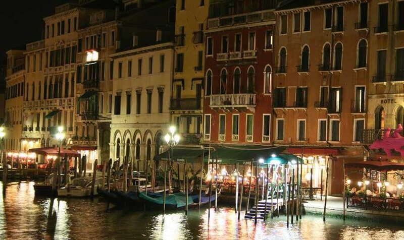 Venetian Canal at Night — Yellow