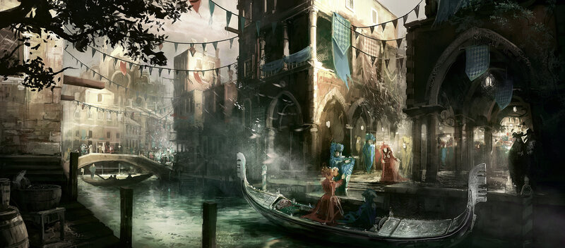 Venetian canal festival scene