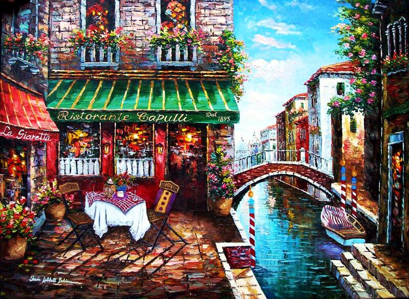 Venetian Canal Restaurant — Blue