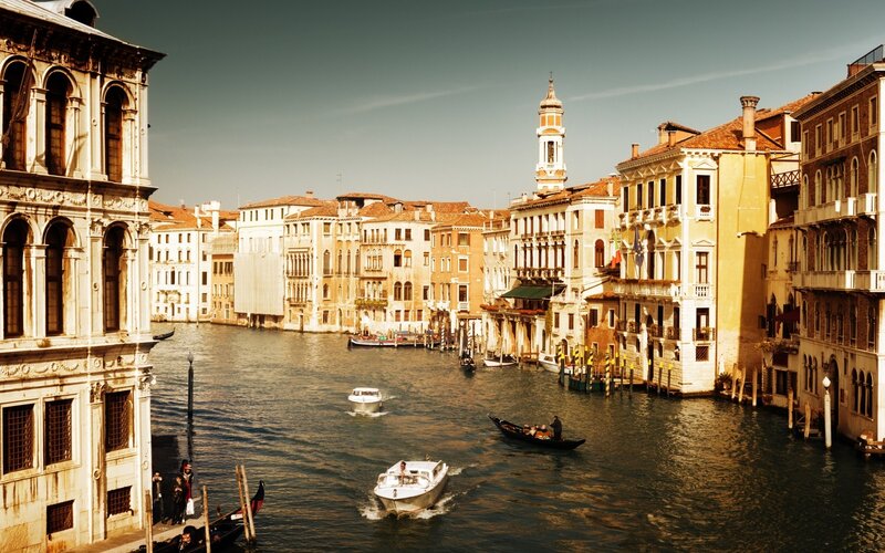 Venetian Canal Scene — Brown, Serene, Afternoon, Photograph