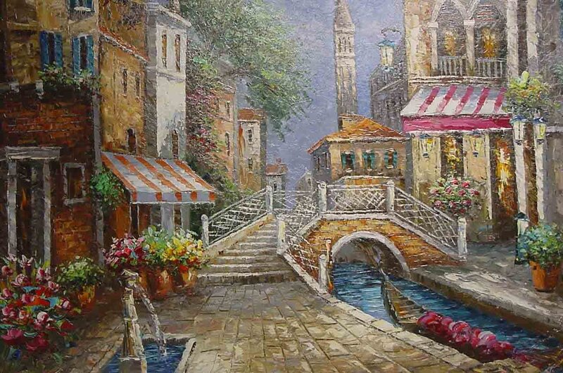 Venetian Canal Scene — Brown