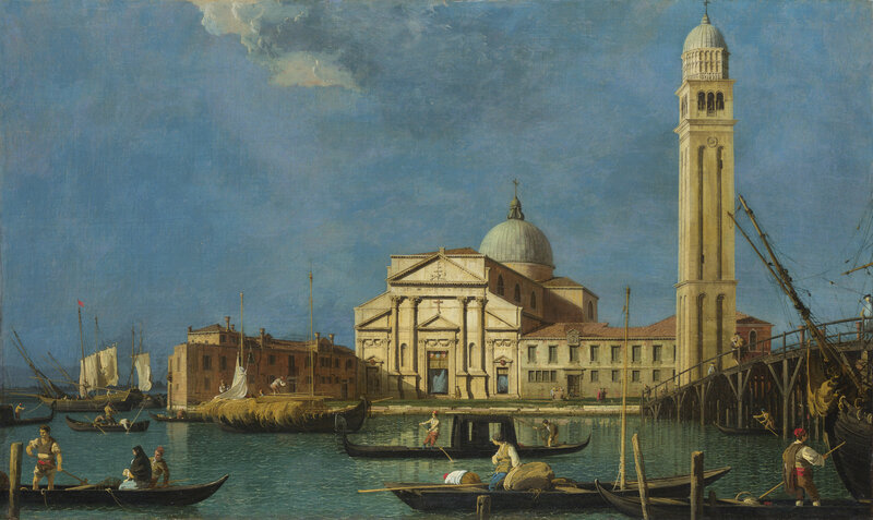 Venetian canal scene with church