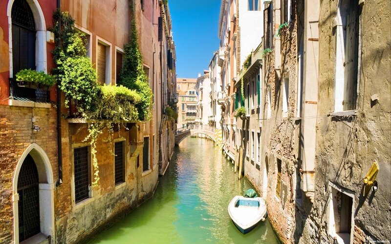 Venetian Canal with Boat
