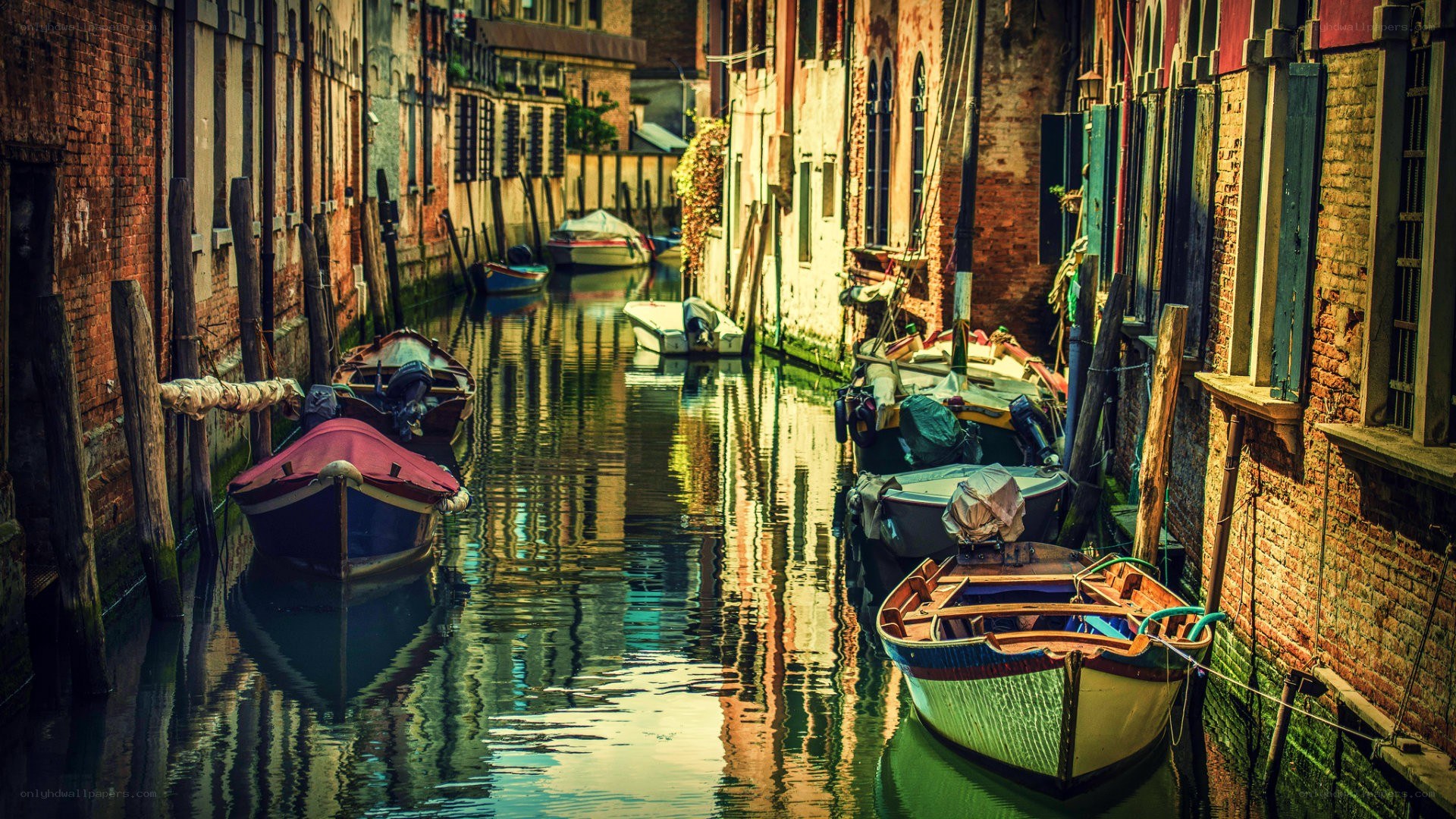 Venetian canal with boats