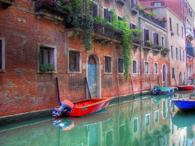 Venetian canal with boats