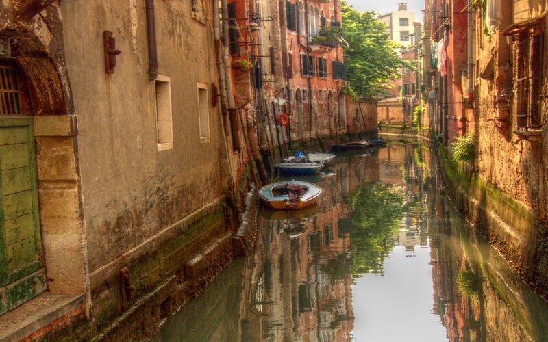 Venetian canal with boats