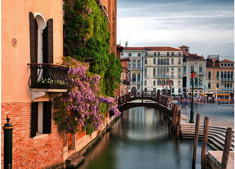 Venetian Canal with Bridge