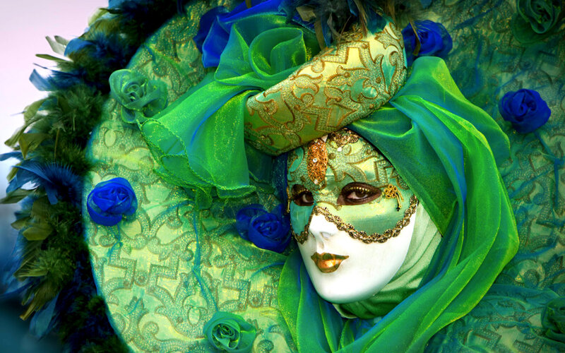 Venetian Carnival Mask — Green
