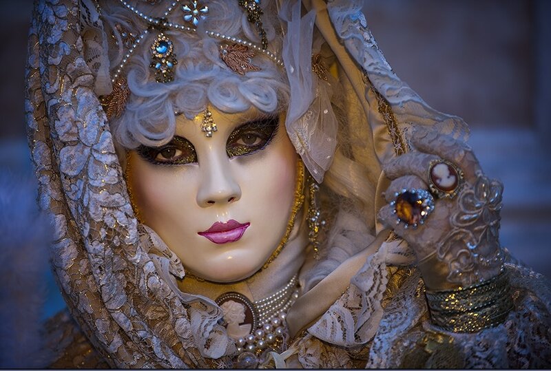 Venetian carnival mask portrait