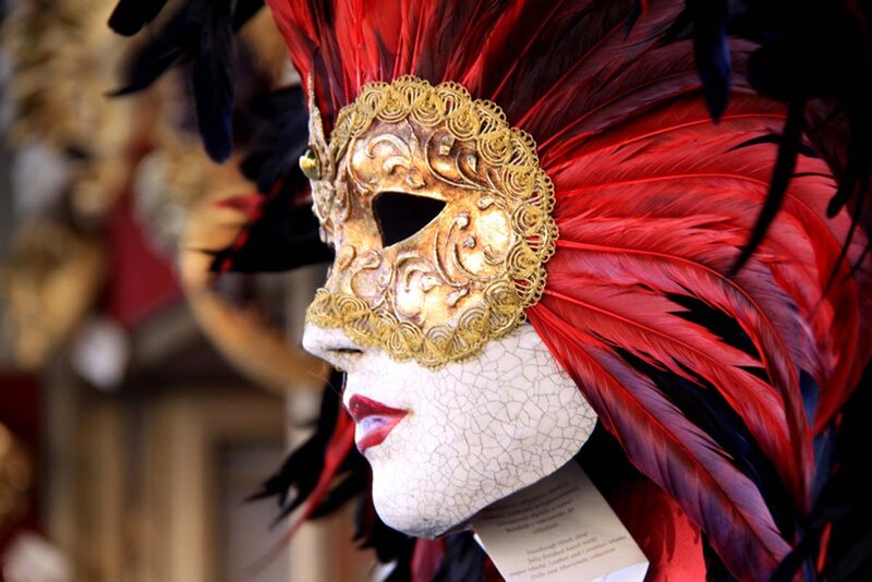 Venetian Carnival Mask — Red