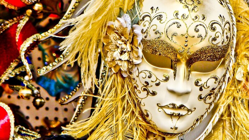 Venetian Carnival Mask — White, Ornate