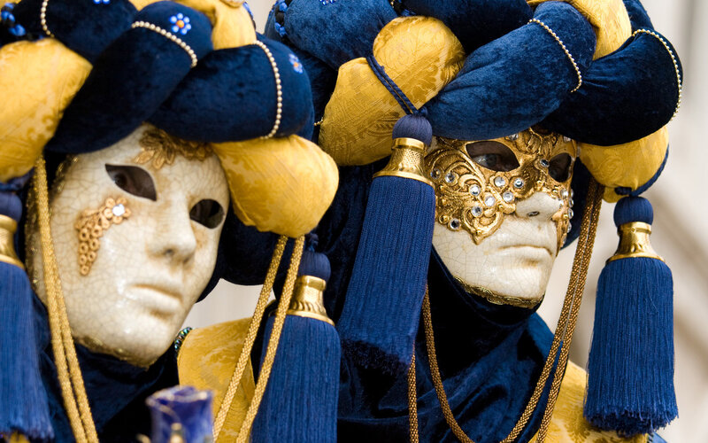 Venetian Carnival Masks — Blue