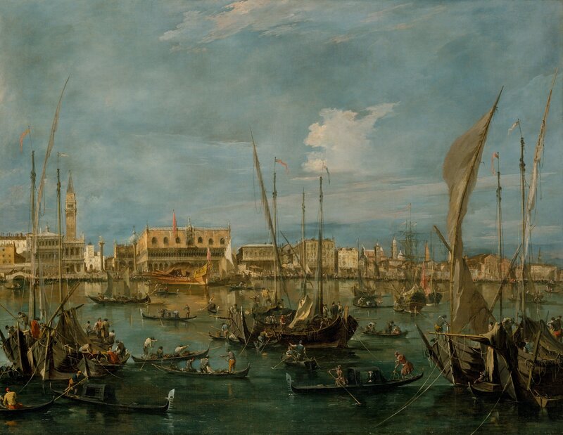 Venetian Harbor Scene — Blue