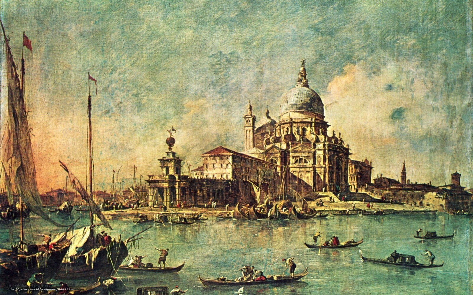 Venetian harbor with basilica