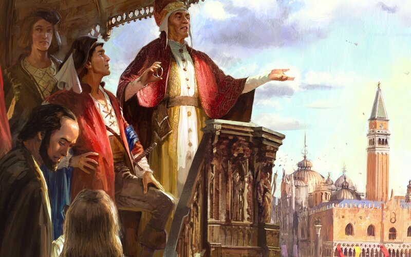 Venetian leader addressing crowd