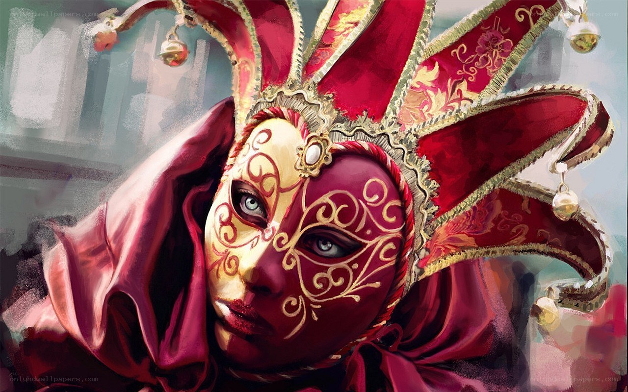 Venetian mask portrait