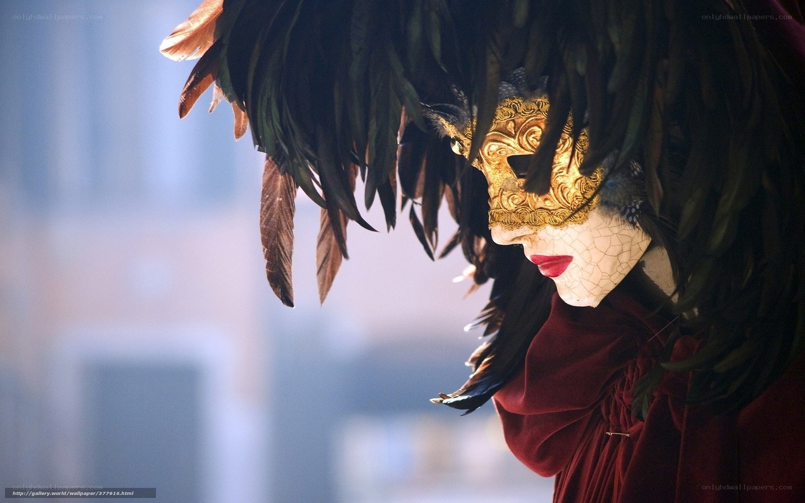 Venetian mask with feathers