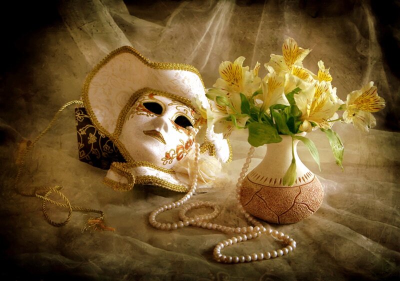 Venetian Mask with Flowers