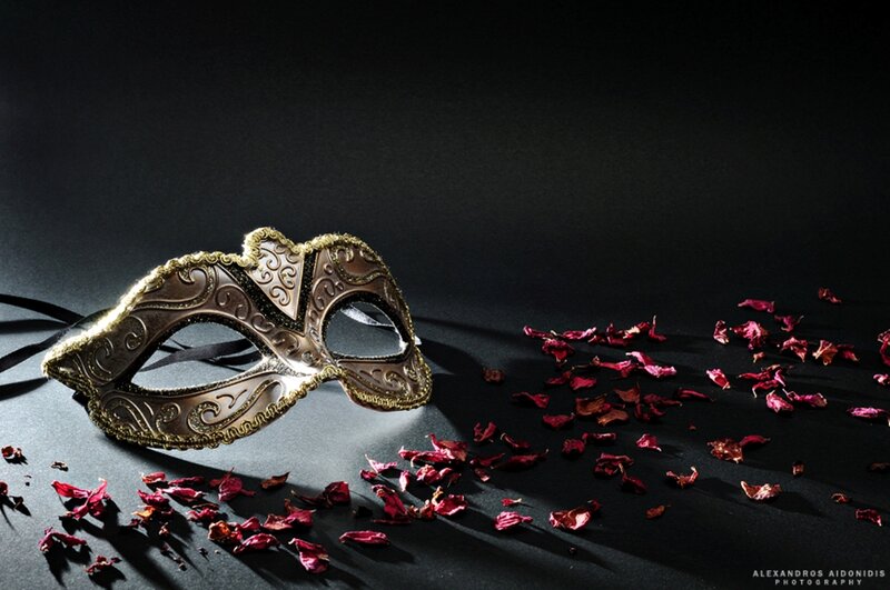 Venetian Mask with Rose Petals