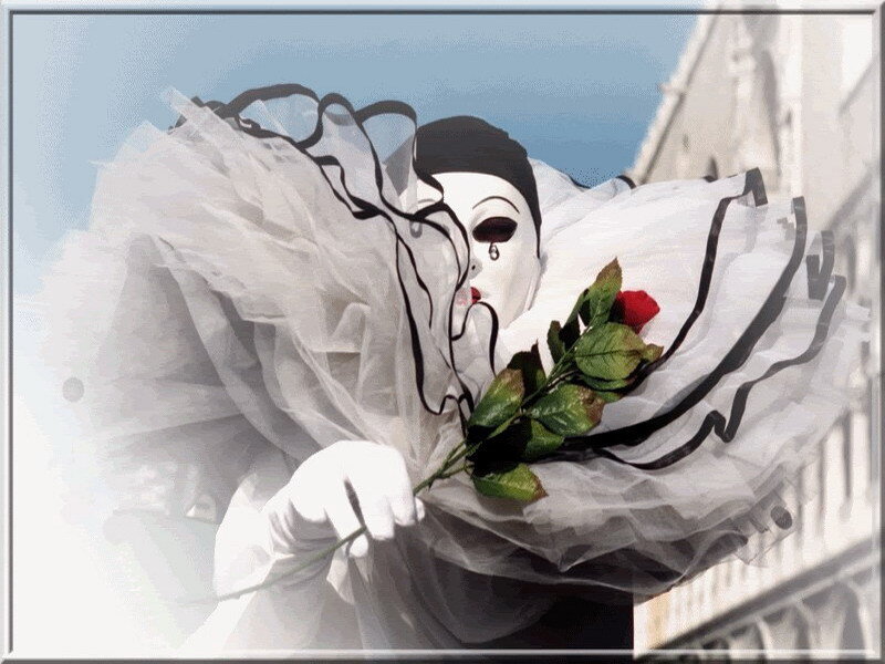 Venetian mask with rose
