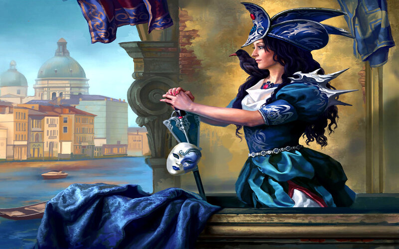 Venetian woman with mask