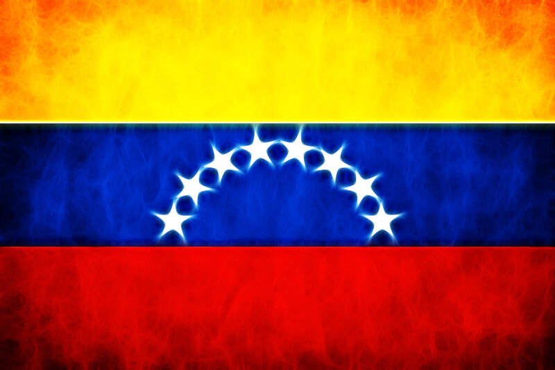 Venezuela flag with flame effect
