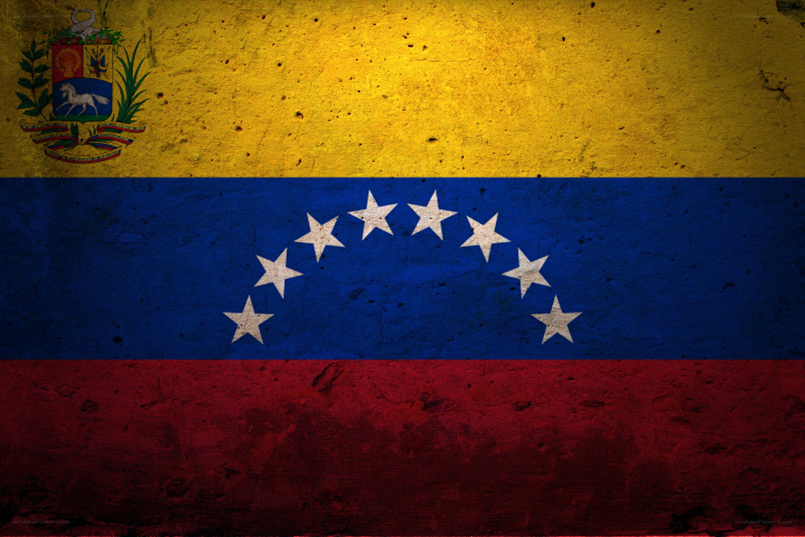 Venezuelan flag on textured wall