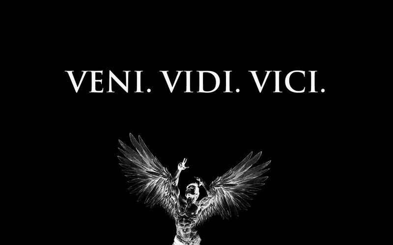 Veni Vidi Vici with angelic figure