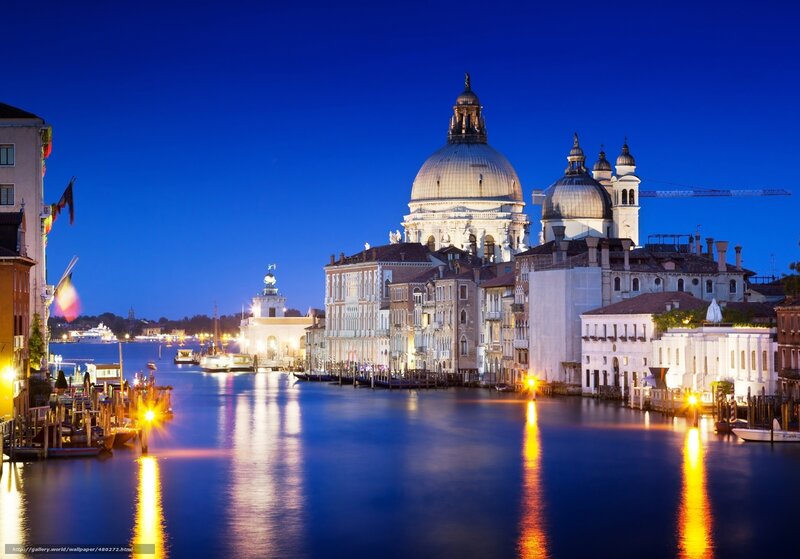 Venice at dusk with grand canal