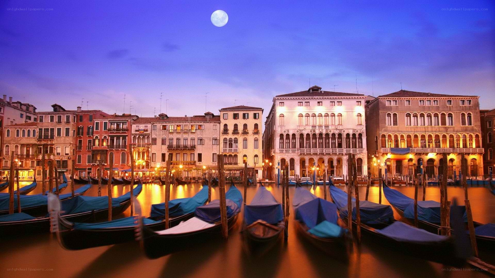 Venice at moonlit dusk