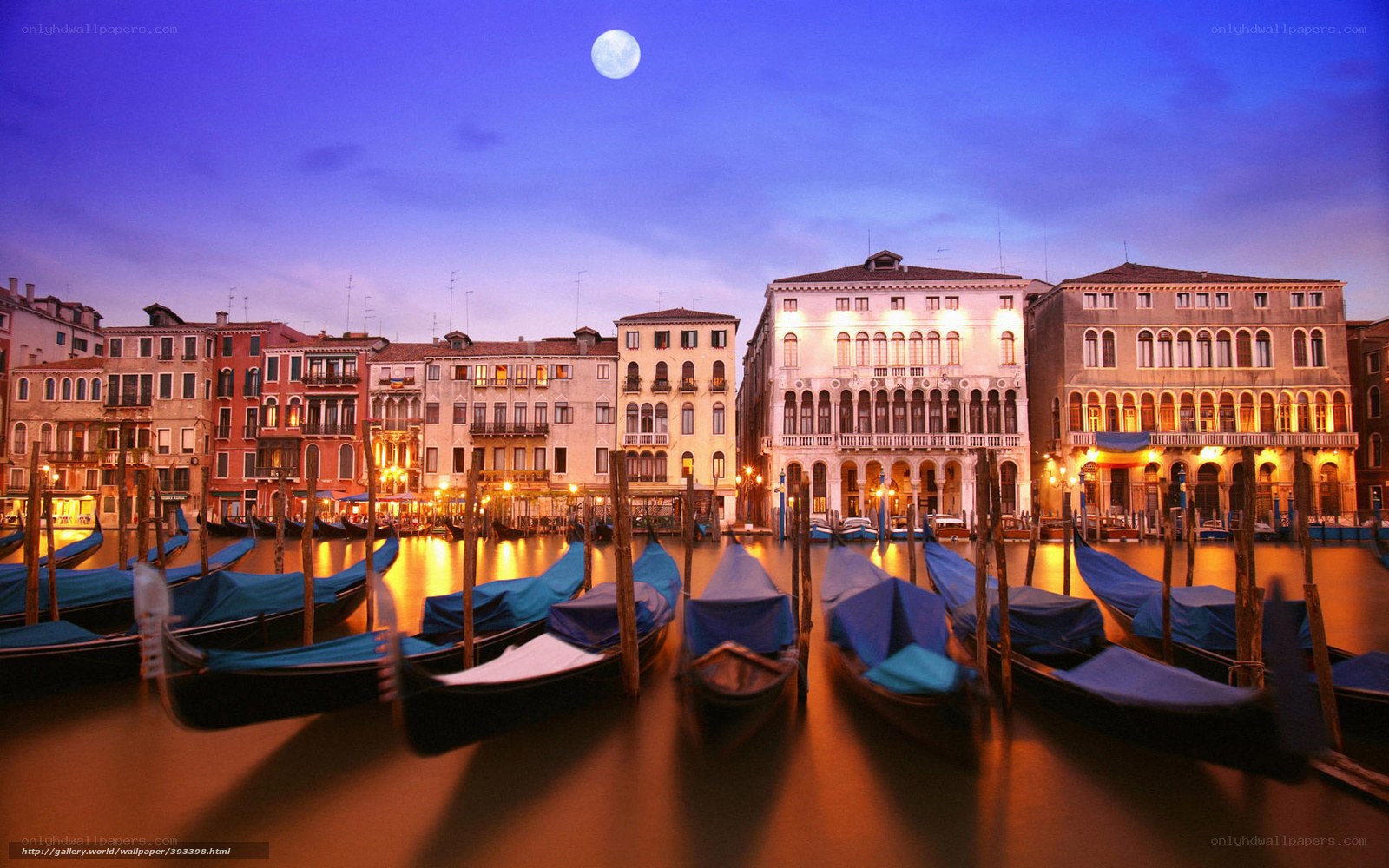 Venice at moonlit dusk