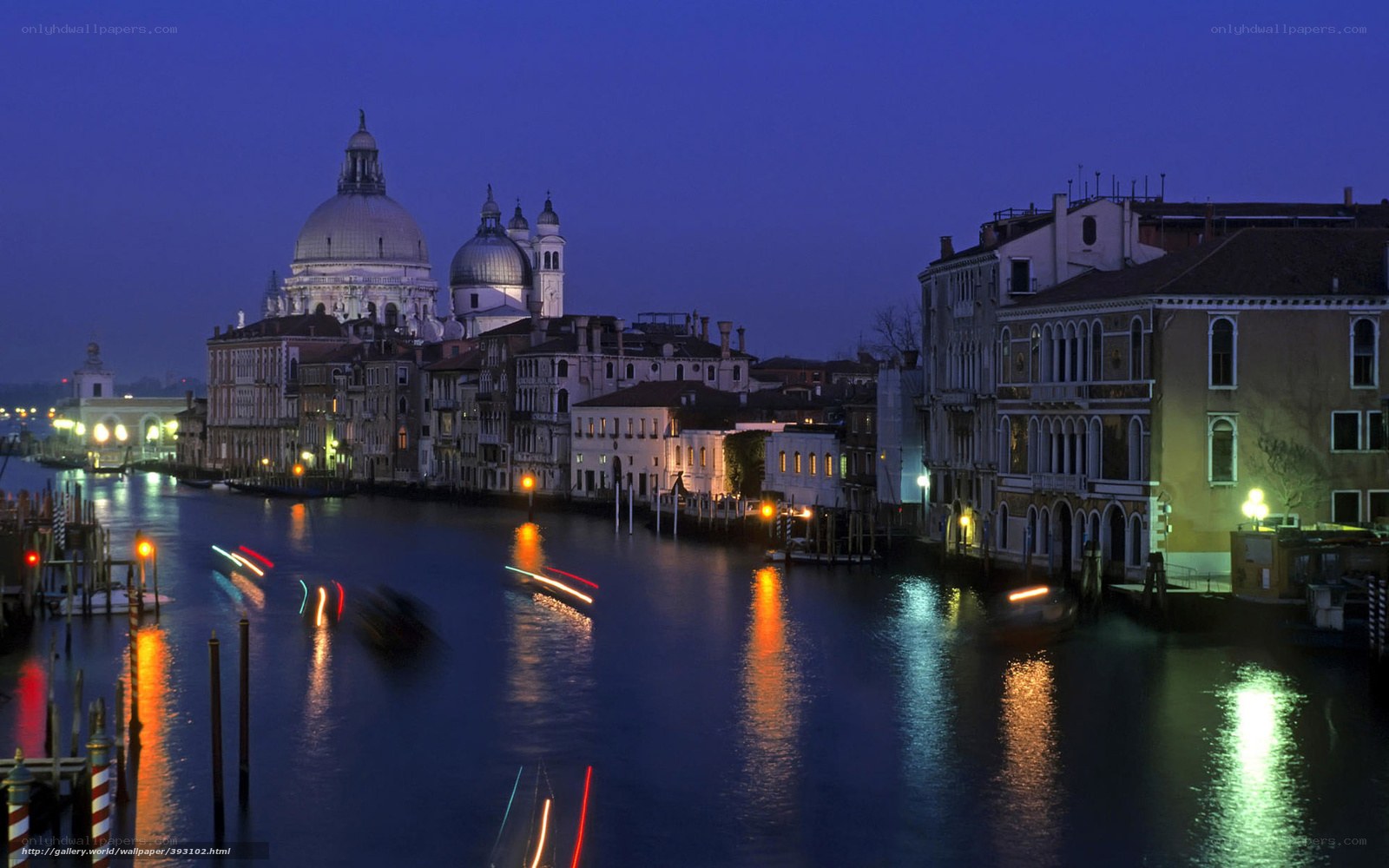 Venice at night with lights