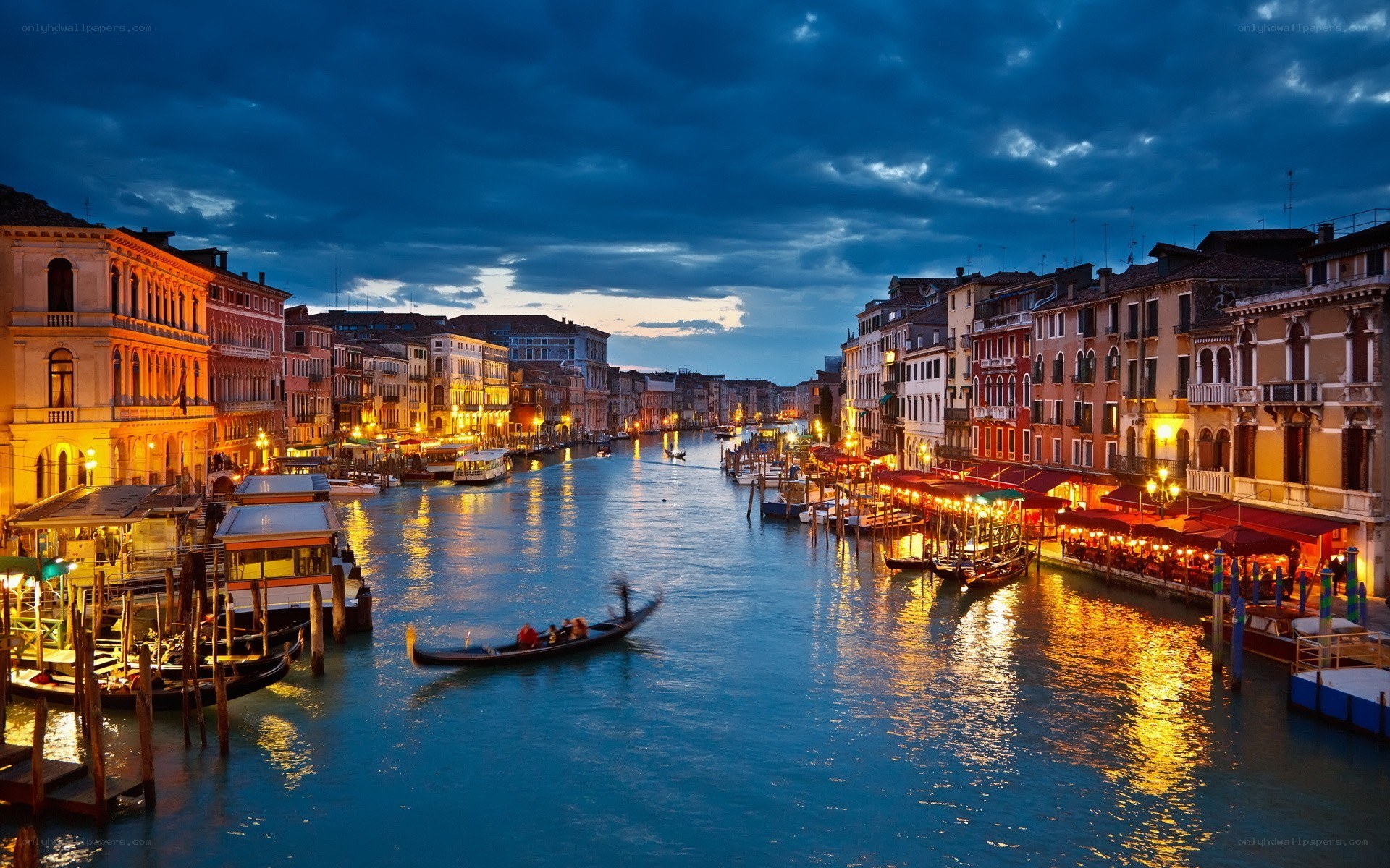 Venice canal at dusk