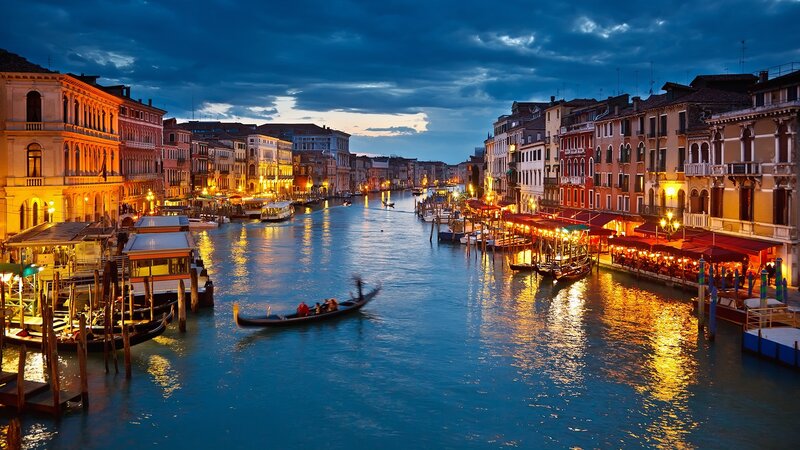 Venice canal at dusk