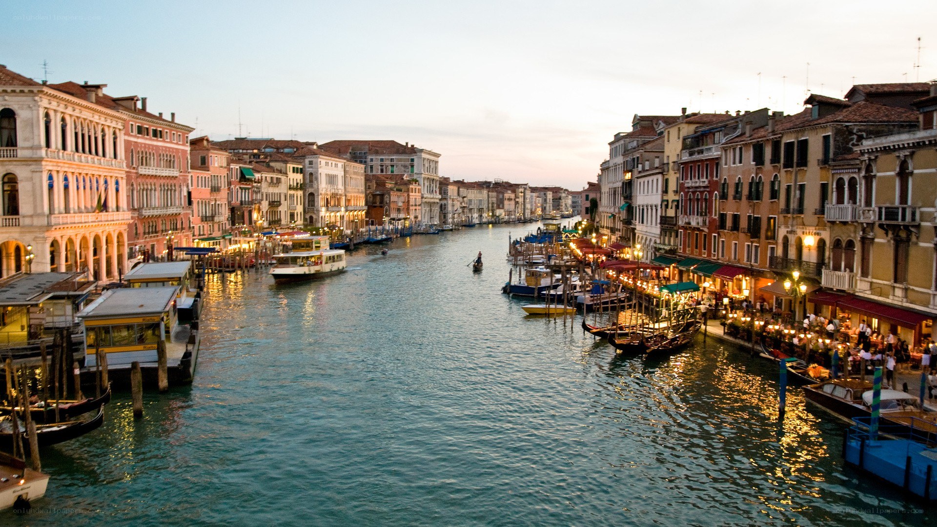 Venice canal at dusk
