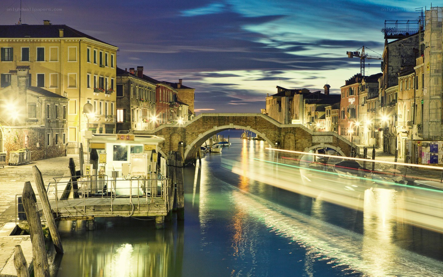 Venice canal at dusk